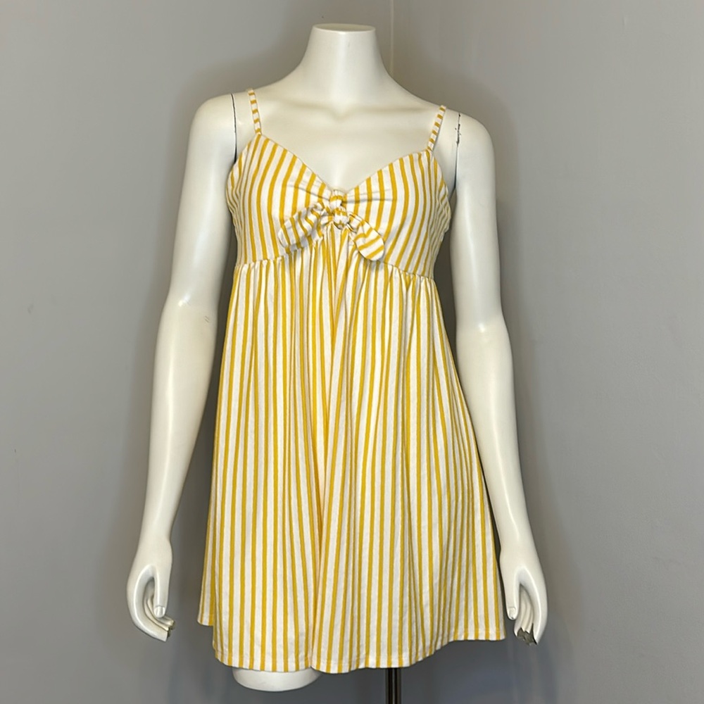 ASOS Yellow White Striped Sun Dress